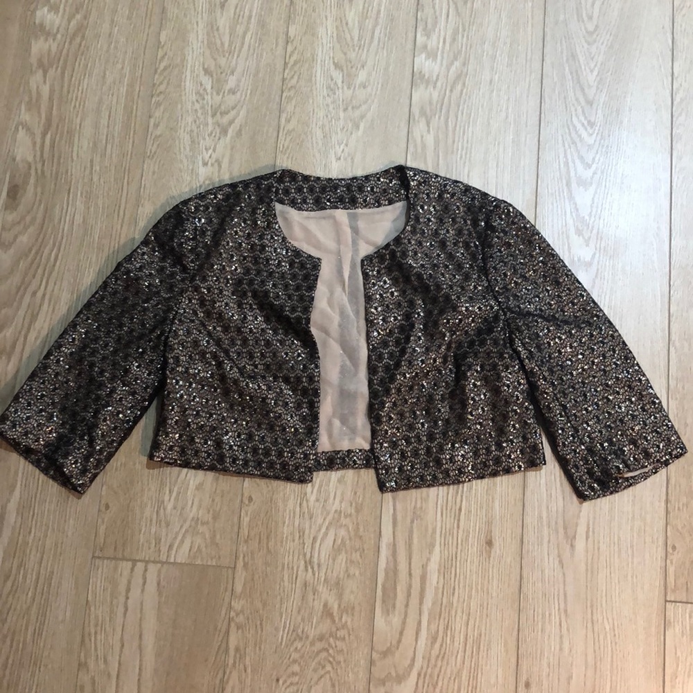 Made in India Black Gold Lace Shiny Shrug